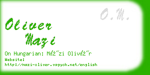 oliver mazi business card
